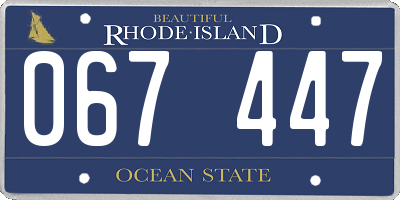 RI license plate 067447