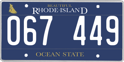 RI license plate 067449