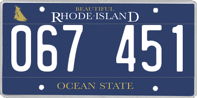 RI license plate 067451