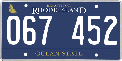 RI license plate 067452