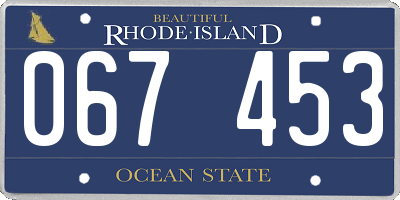 RI license plate 067453