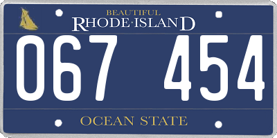 RI license plate 067454