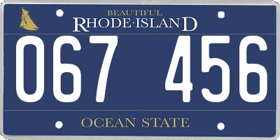 RI license plate 067456