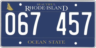 RI license plate 067457