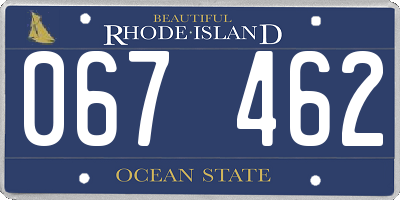 RI license plate 067462