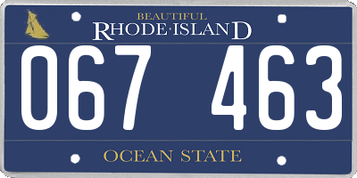 RI license plate 067463