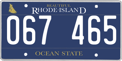 RI license plate 067465