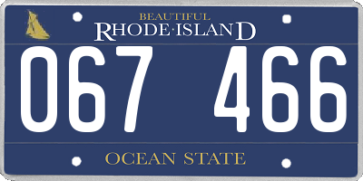 RI license plate 067466