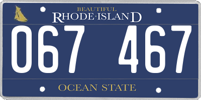 RI license plate 067467