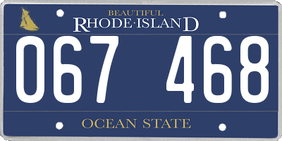 RI license plate 067468