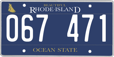 RI license plate 067471