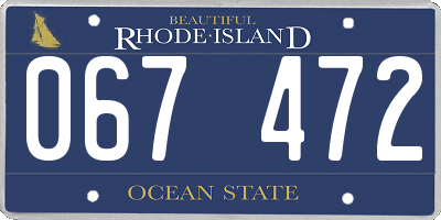 RI license plate 067472