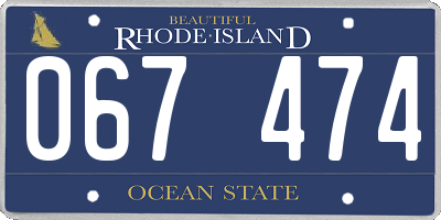 RI license plate 067474