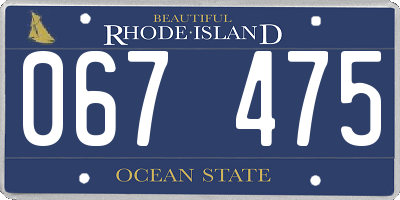 RI license plate 067475