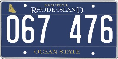 RI license plate 067476