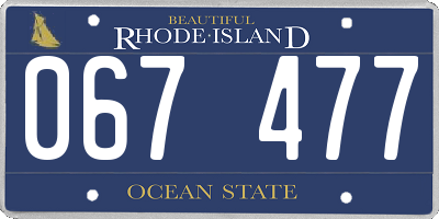 RI license plate 067477