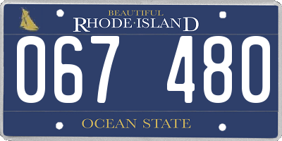RI license plate 067480