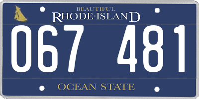 RI license plate 067481