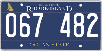RI license plate 067482