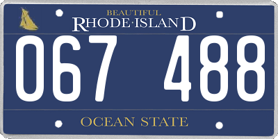 RI license plate 067488