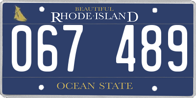 RI license plate 067489