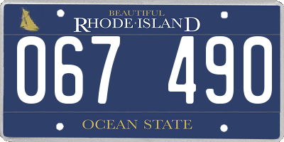 RI license plate 067490