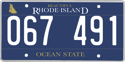 RI license plate 067491