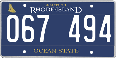 RI license plate 067494