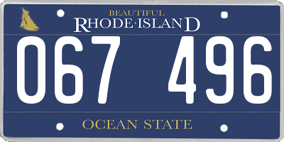 RI license plate 067496