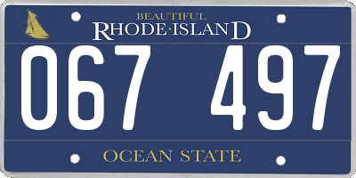 RI license plate 067497