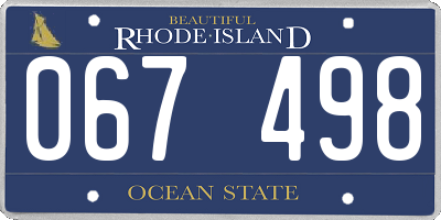 RI license plate 067498