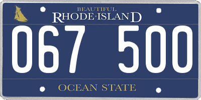 RI license plate 067500