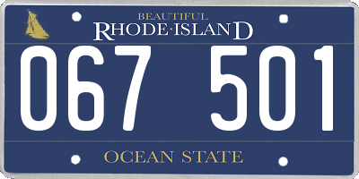 RI license plate 067501