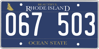 RI license plate 067503