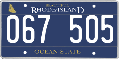 RI license plate 067505