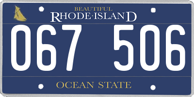 RI license plate 067506