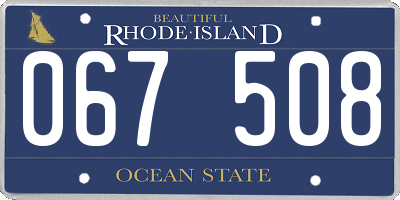 RI license plate 067508