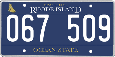 RI license plate 067509