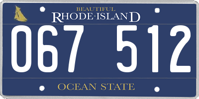 RI license plate 067512
