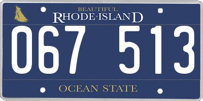 RI license plate 067513