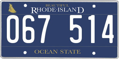 RI license plate 067514
