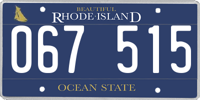 RI license plate 067515