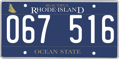 RI license plate 067516