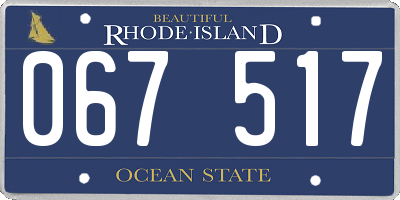 RI license plate 067517