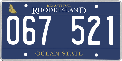 RI license plate 067521