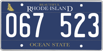 RI license plate 067523
