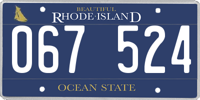 RI license plate 067524