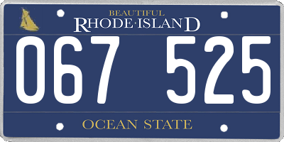 RI license plate 067525