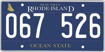 RI license plate 067526