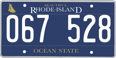 RI license plate 067528